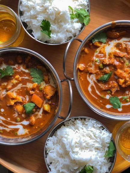 a bowl of food on a table