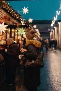 Woman at an Amsterdam Christmas market