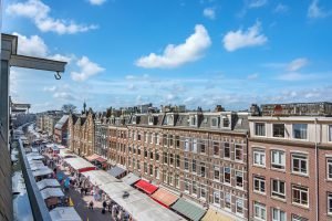 Weekend Break Amsterdam Top view of the Albert Cuypmarket whicthis a must visti during your Romantic trip to Amsterdam