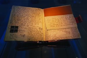 Anne Frank diary in Anne Frank museum in Amsterdam