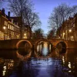 Amsterdam canal tour in the night