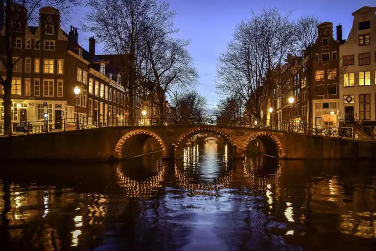 Amsterdam canal tour in the night