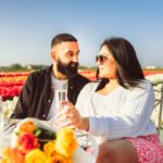 couple in love tulip gardens