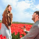 proposal in flower garden holland