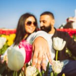 ring couple in love tulip gardens